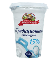 Сметана Масленково Традиционная 15% 350гр