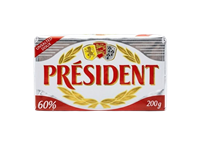 Масло сливочное не соленое President 60% 200гр